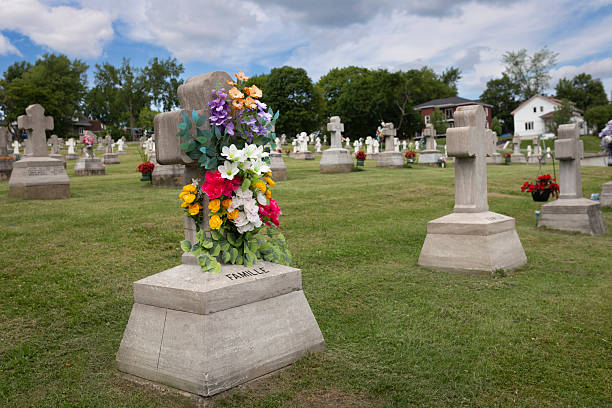 Cemetery in Quebec in summer