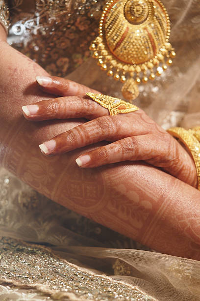 istock Hands adorned with jewelry showcasing traditional wedding attire 2233561445