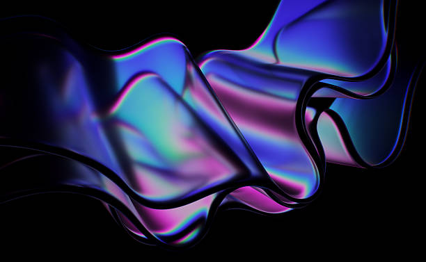 istock Glass wavy shape with colorful dispersion effect. 2233565013