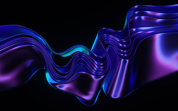 istock Glass wavy shape with colorful dispersion effect. 2233565173