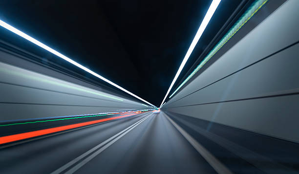 istock Scandinavian tunnel with light trails and motion blur 2233565994
