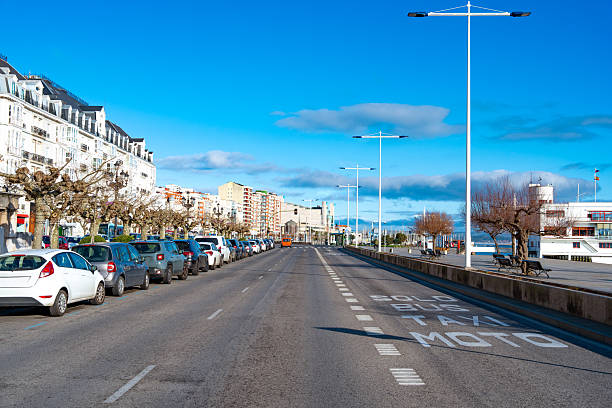 Santander Bay, Bahia de Santander facades in Cantabria of Spain