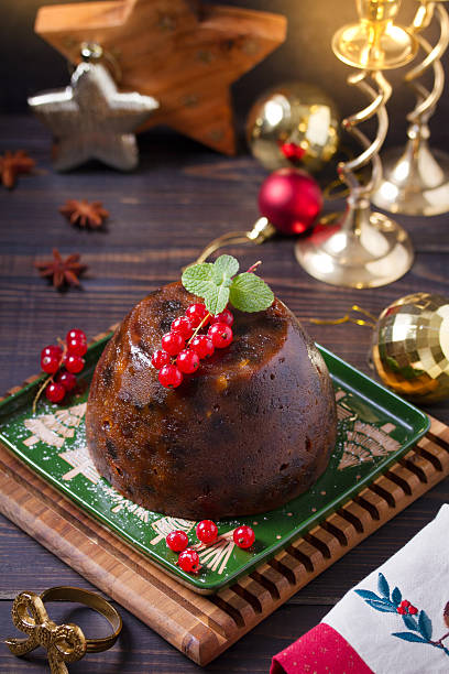 istock Fruit cake pudding traditionally served as part of Christmas dinner 2233574641