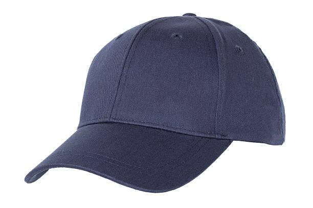 Blue navy baseball cap isolated on white background