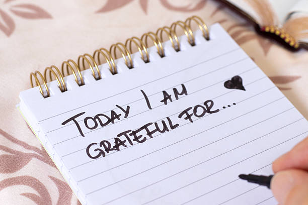 istock Today I am grateful for, inspirational handwritten quote in notebook 2233579321
