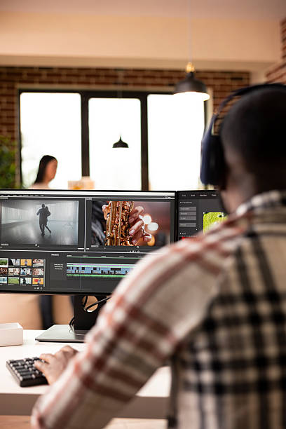 istock Creative professional editing video footage at home 2233579620