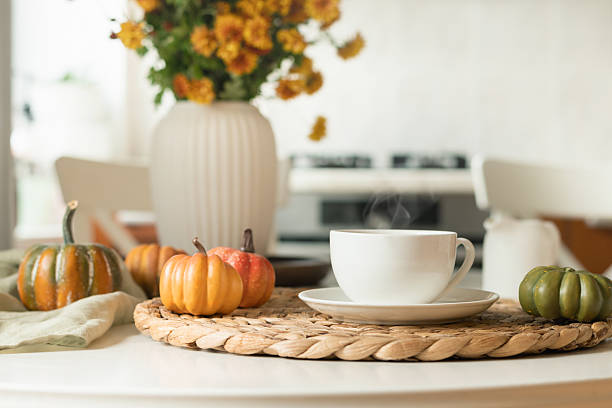 istock Warming autumn tea at modern kitchen. Home interior. Tea time. 2233579663