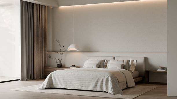 istock Modern Minimalist Bedroom Interior Frame Poster Mockup 2233589732