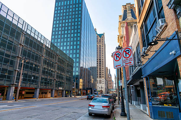 istock Downtown Milwaukee Street 2233591535