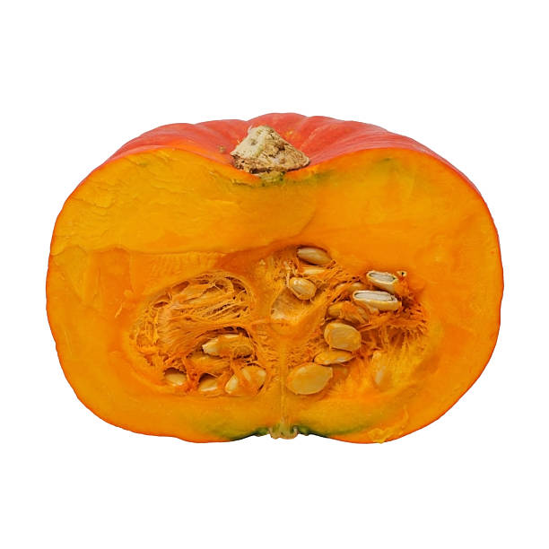 istock Half organic Hokkaido Pumpkin isolated on white background, close-up 2233593878