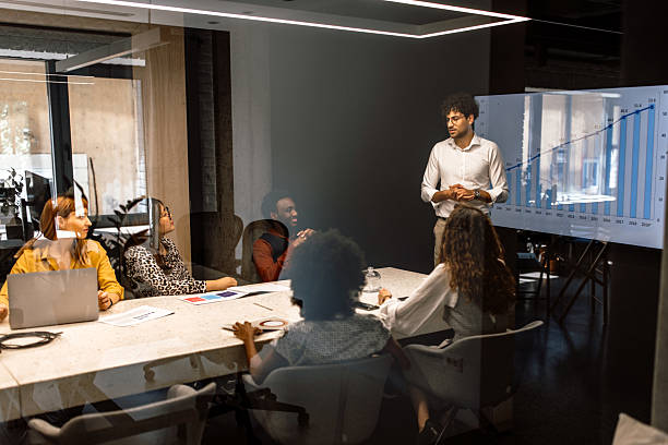 istock Business presentation at meeting in conference room 2233594084