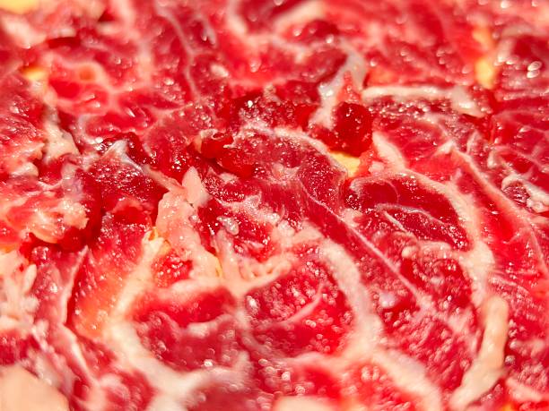 close up raw beef meat