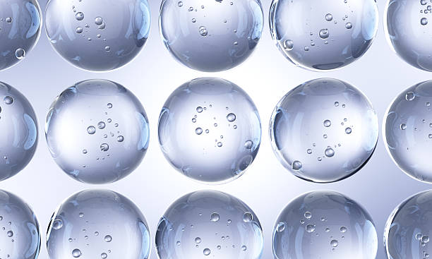 istock Hydrating bubble essence water droplets water molecules 2233611984