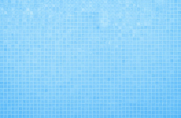 istock Blue light ceramic wall chequered and floor tiles mosaic background in bathroom, kitchen. Design pattern geometric with grid wallpaper texture decoration pool. Simple seamless abstract surface clean. 2233616462