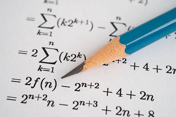istock Pencil on mathematic formula exercise test paper in education school. 2233620132