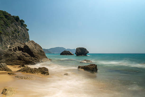 istock Myrtiotissa beach in Corfu island long exposure. 2233624392