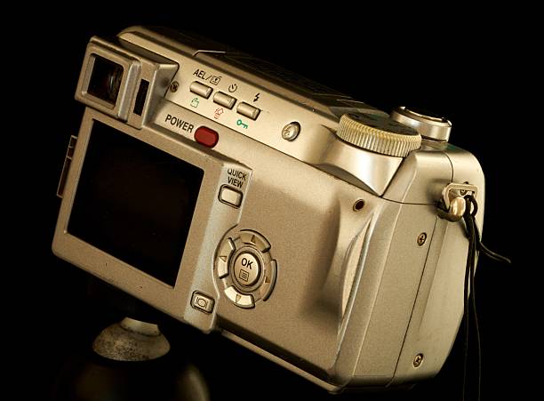 retro camera close-up on a black background