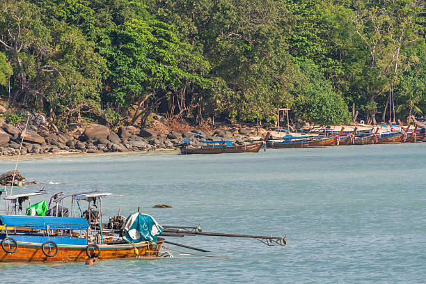 istock Tropical Landscape featuring a Boat and Island Backdrop, Phi Phi Islands, Thailand 2233628497