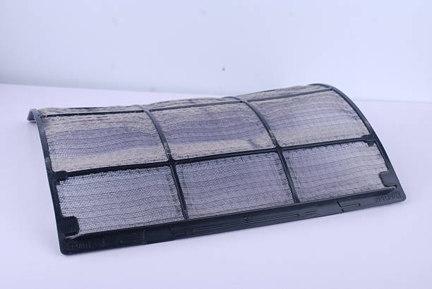 istock Flat Panel Fiberglass Filters Of Central Air Condition System With Dust 2233630245