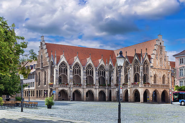 Gothic Old Town Hall on square in Brunswick, Germany