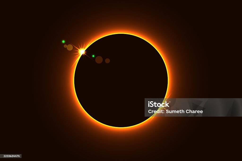 Solar Eclipse Illustration Background Total Solar Eclipse Vector ...