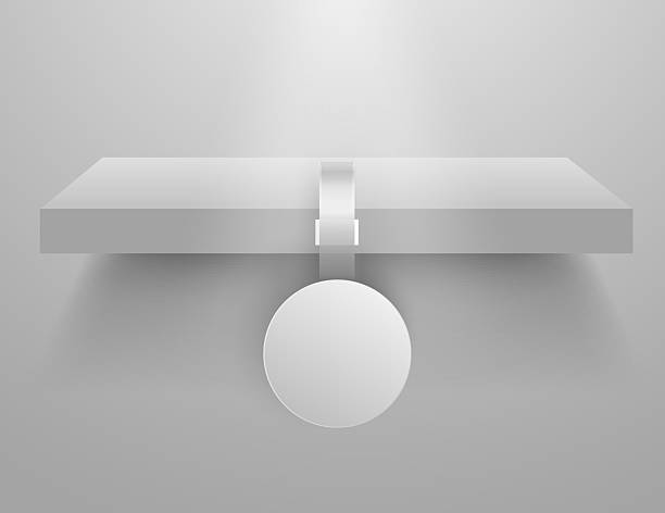 istock Realistic round shelf wobbler attached to edge. Transparent plastic strip and blank space for sale or promotion. Isolated on white background, front view. 2233635093