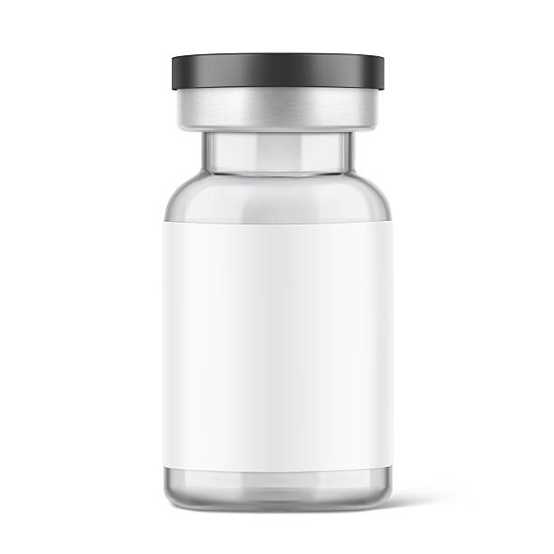 istock Transparent glass vial for injections mockup. 2233636462