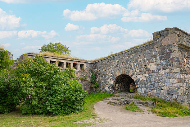 Helsinki, Finland. August 27 2025. the military fortifications around the island