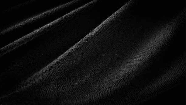 istock Black Fabric Texture Elegant Draped Cloth Background in Dark Tones 2233640272