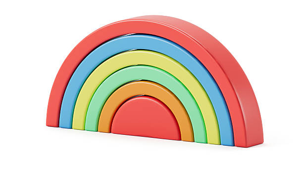 istock One colorful rainbow isolated on white. Children's toy 2233642865