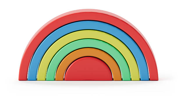 istock One colorful rainbow isolated on white. Children's toy 2233642924