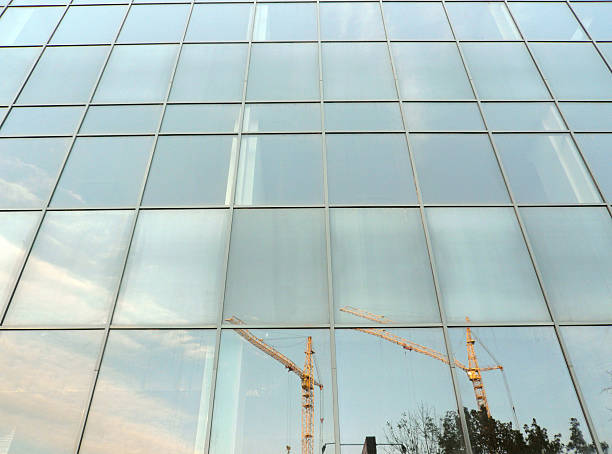 wall of trading center in city