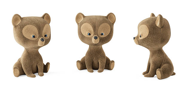 Teddy bear isolated on white background. 3D rendering.