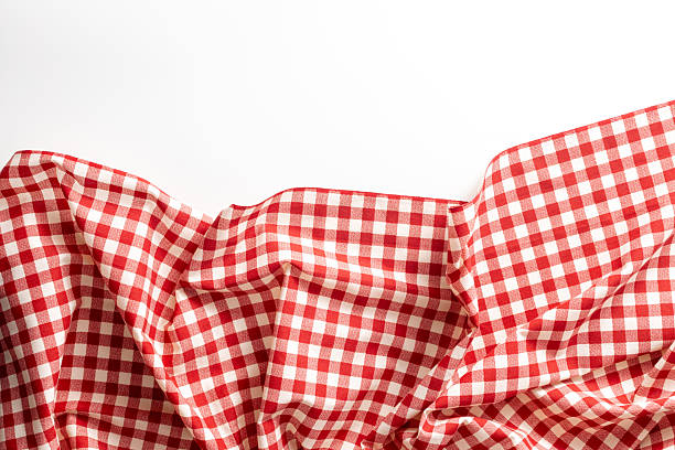 istock Red and White Checkered Tablecloth on a Clean White Background 2233662873