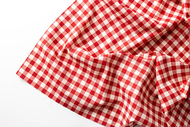 istock Red and White Checkered Fabric with Wrinkles for Textiles 2233662896