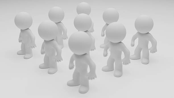 istock Group of humanoid figures in conceptual 3D illustration 2233672421