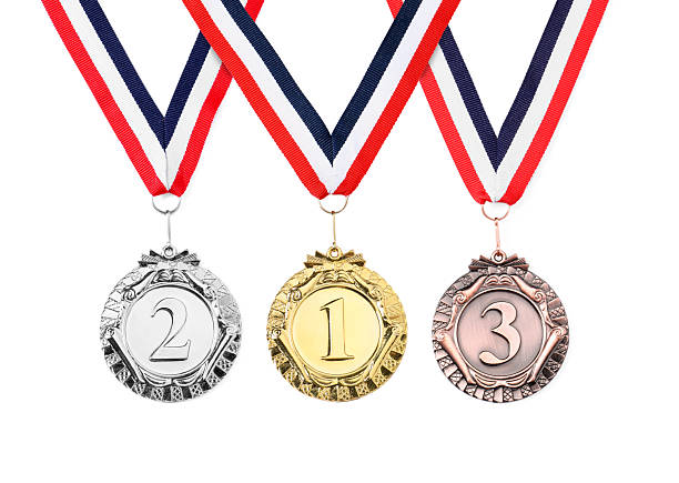 istock Gold, silver and bronze medals isolated on white 2233674382