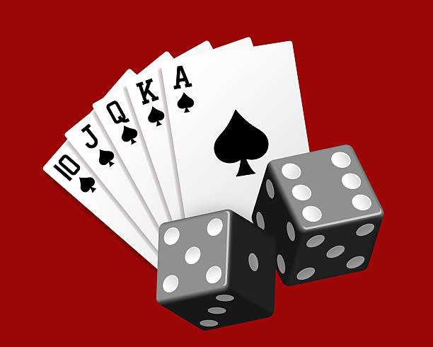 istock Royal Flush and dice. Online casino concept. Vector 3d clipart. 2233674405