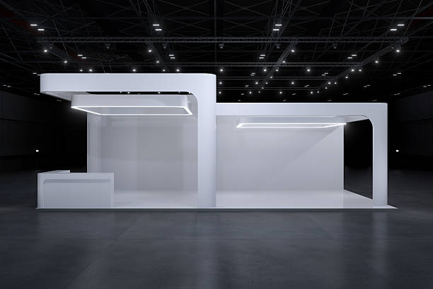 istock Exhibition stand for mockup and Corporate identity,Display.Empty booth Design.Retail booth design elements in Exhibition hall.booth Design trade show.Blank Booth system of Graphic Resources.3d render. 2233675983