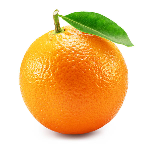 istock Orange fruit with green leaf isolated on white background. File contains clipping path. 2233678257