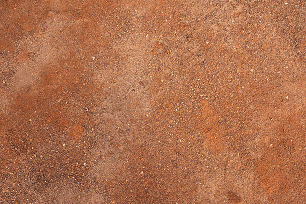 Dirt, terrain or gravel stone road surface pattern in outdoor environmental. Background and textured photo.