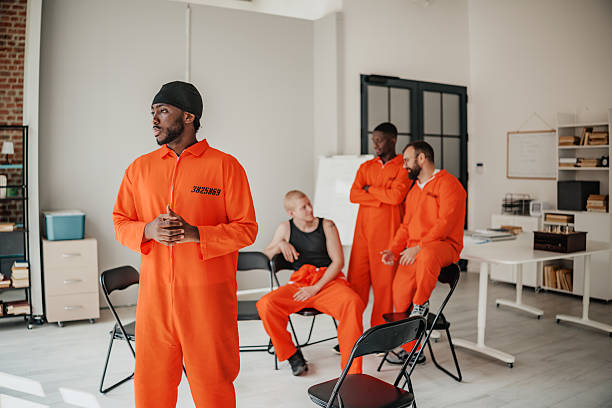 istock Prison education program promotes teamwork and determination among participants in modern classroom setting 2233680227