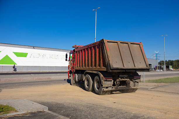 Dump truck on the highway