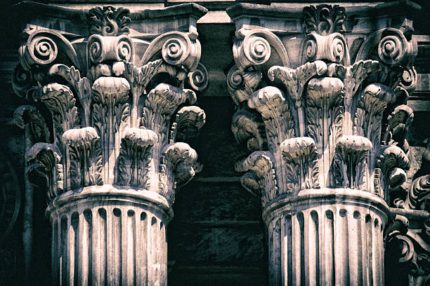 istock Architectural marble column detail from historic building exterior 2233686475