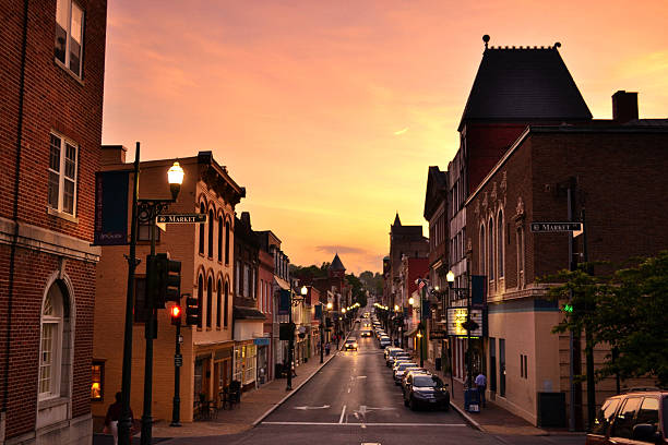 Staunton VA - historic downtown at sunset