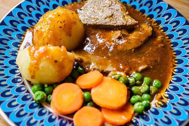 London UK, September 04 2025, Traditional Classic Roast Lamb Sunday Roast Dinner