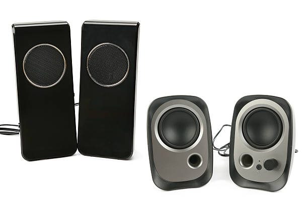 istock Modern Black and Silver Computer Speakers isolated on white. 2233698860