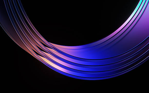 istock Glass geometric shapes with smooth color gradients. 2233700571