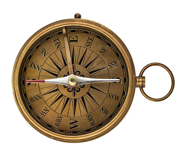 istock Old geographical compass isolated on a white background. Retro compass is a wonderful element for your design. 2233702053