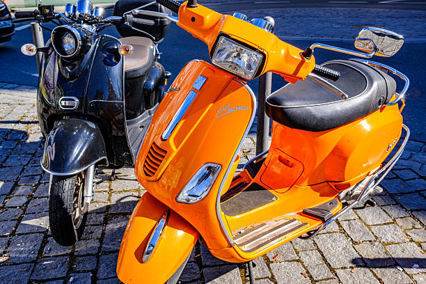 Scooter in Sudurad on Sipan at Elaphiti Islands in Dalmatia, Croatia. This is a personal land vehicle.